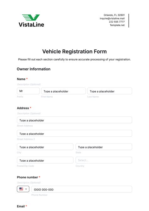 Free Vehicle Registration Template