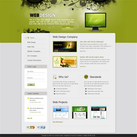 Free Web Design Template Psd
