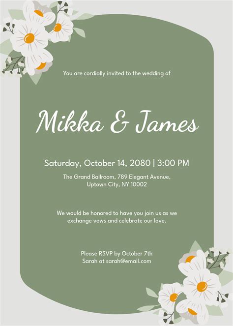 Free Wedding Invitation Templates To Print