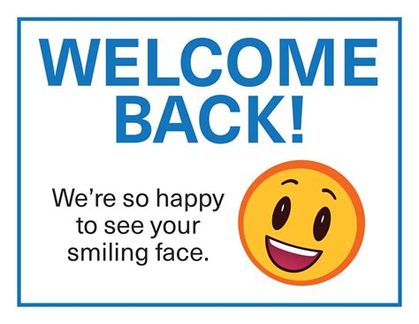Free Welcome Back Sign Printable