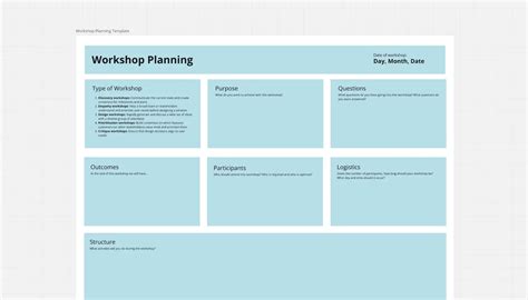 Free Workshop Planning Template