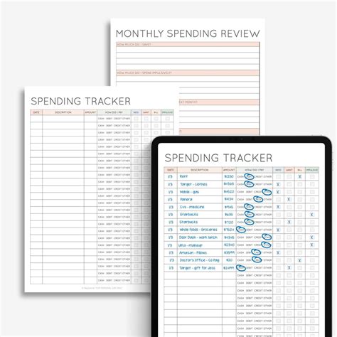 Freee Detailed Printable Spending Tracker