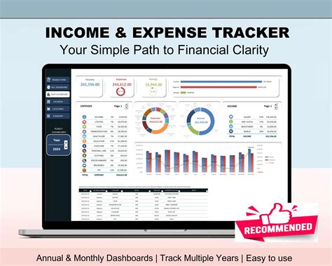 Freeware Excel Income And Expense Template With Dashboard