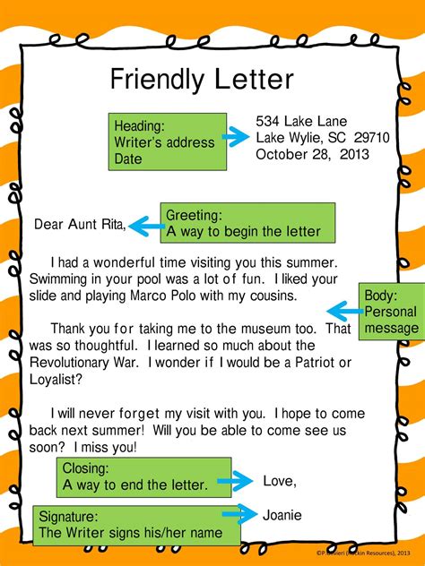 Friendly Letter Templates