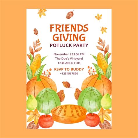 Friendsgiving Invitation Template Free