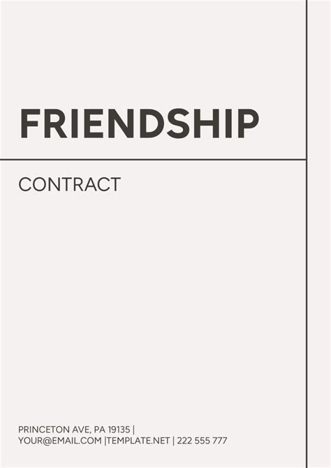 Friendship Agreement Contract Template