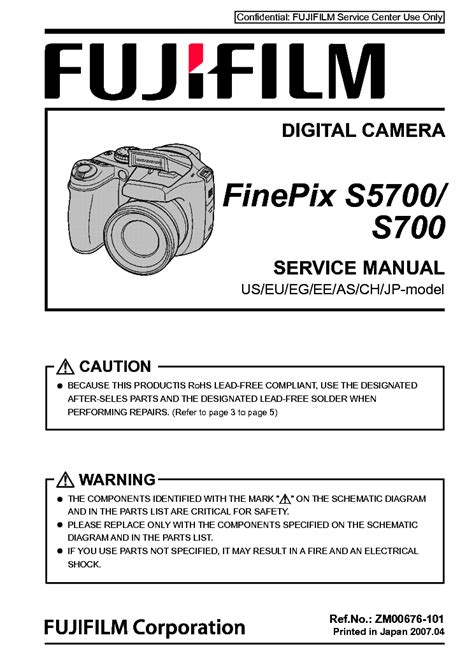 Fuji Finepix S5700 S700 Service Repair Manual