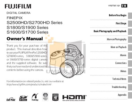 Fujifilm Finepix S1800 Owner Manual