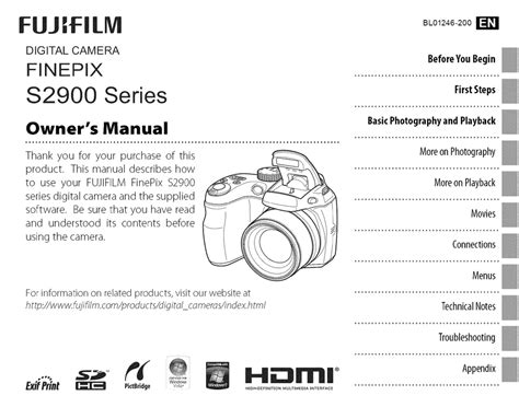 Fujifilm Finepix S2900 Owners Manual
