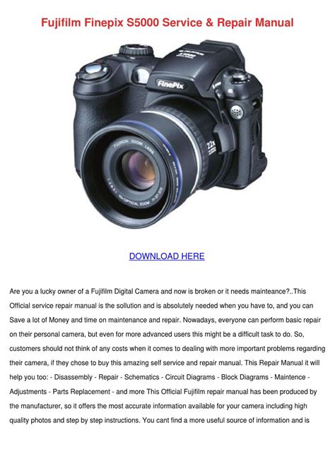 Fujifilm Finepix S5000 Service Manual Bonus