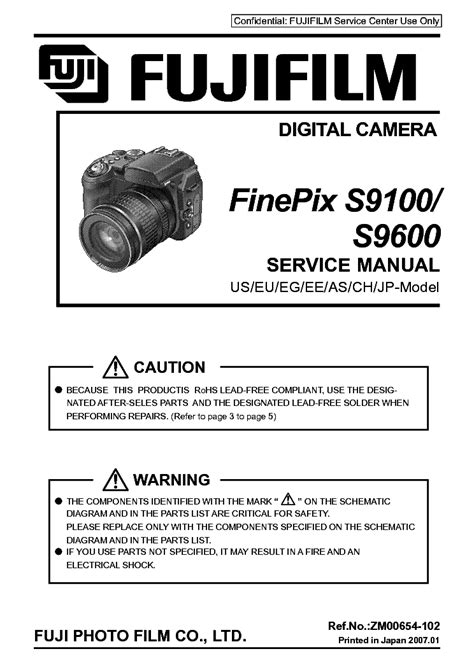 Fujifilm Finepix S9100 9600 Service Repair Manual