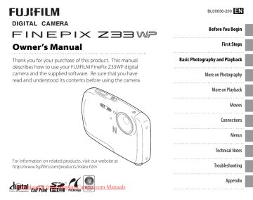 Fujifilm Fuji Finepix Z33wp Service Manual Repair Guide