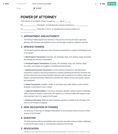 Full Power Of Attorney Template