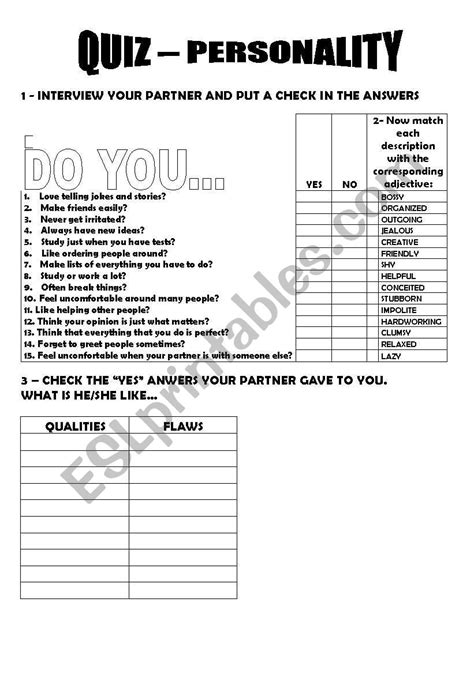 Fun Personality Quizzes Printable