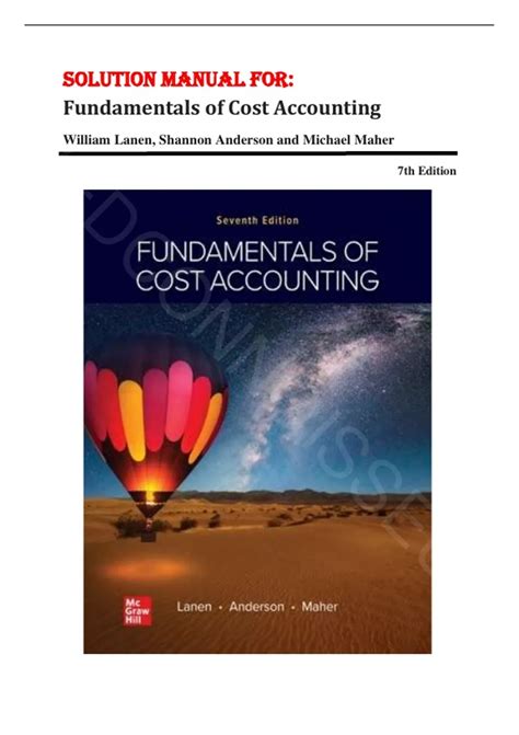 Fundamentals Of Cost Accounting Solutions Manual