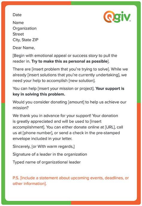 Fundraiser Letter Template