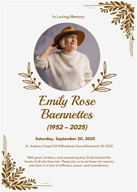 Funeral Invite Template