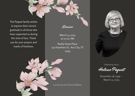 Funeral Leaflet Template