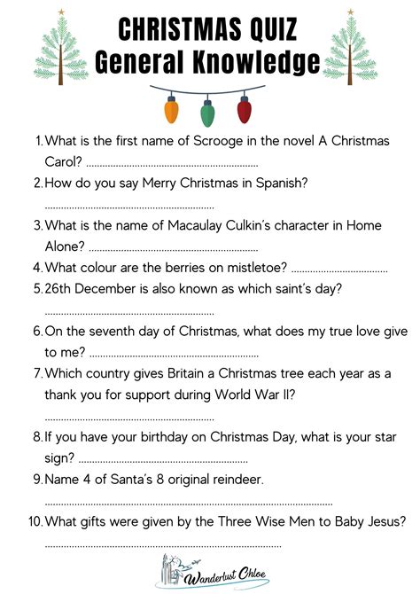 Funny Christmas Quiz With Answers Printable