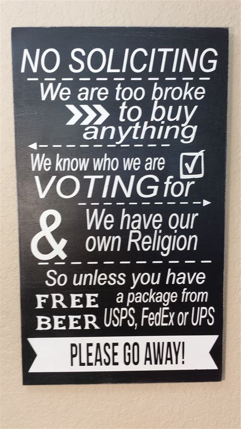 Funny No Soliciting Sign Printable