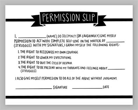 Funny Permission Slip Template
