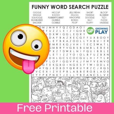 Funny Word Search Printable