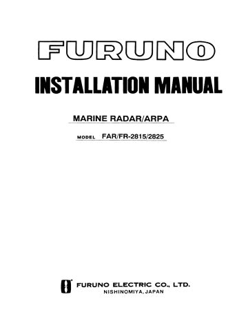 Furuno Far 2825 Radar Service Manual