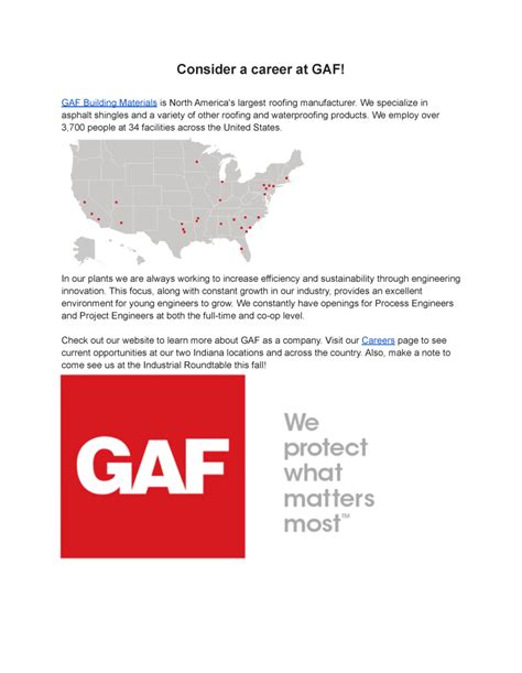 Gaf Career Opportunities