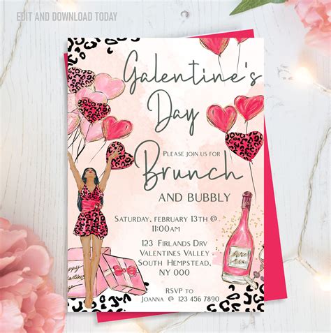 Galentines Invitation Template Free