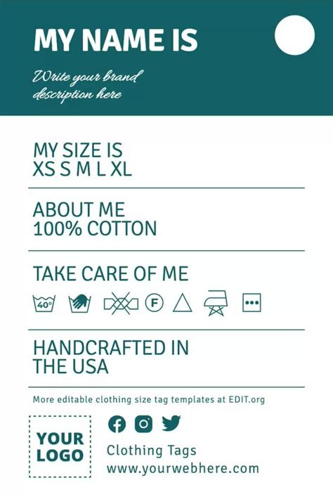 Garment Tag Template