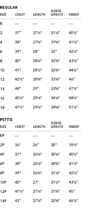 Garnet Hill Size Chart