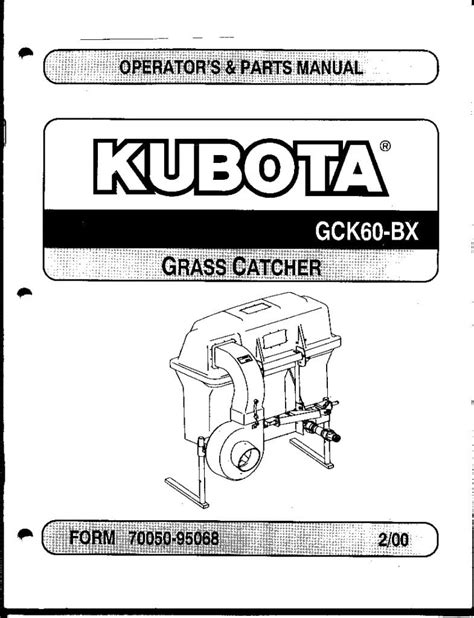 Gck60bxman Kubota Parts Manual Guide