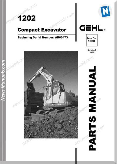 Gehl 1202 Compact Excavator Parts Manual