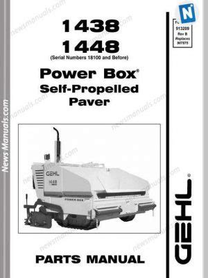 Gehl 1438 1448 Asphalt Pave Parts Manual