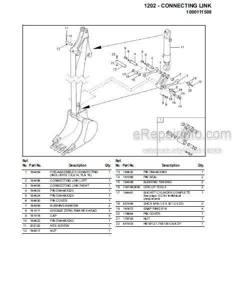 Gehl Ge1202 Mini Compact Excavator Parts Manual