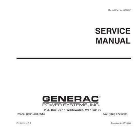 Generac 1 5 Liter Gas Engine Service Repair Manual Download