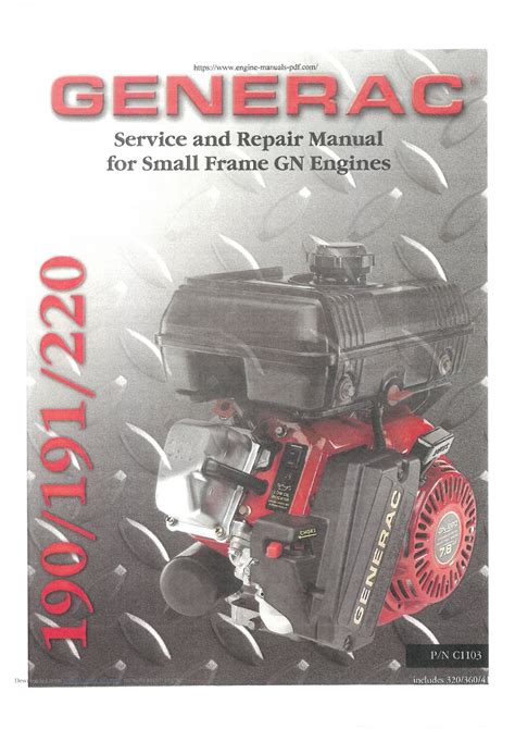 Generac 190 191 220 Engine Service Repair Manual