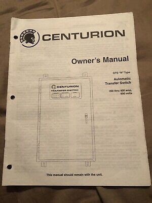 Generac Gts W Type Diagnostic Manual