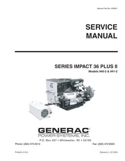 Generac Series Impact 36 Plus Ii Workshop Service Repair Manual Download