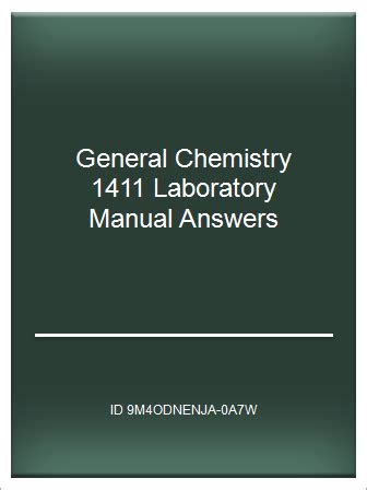 General Chemistry 1411 Laboratory Manual Answers