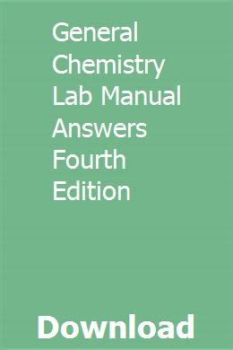 General Chemistry Lab Manual Answers Fourth Edition Free