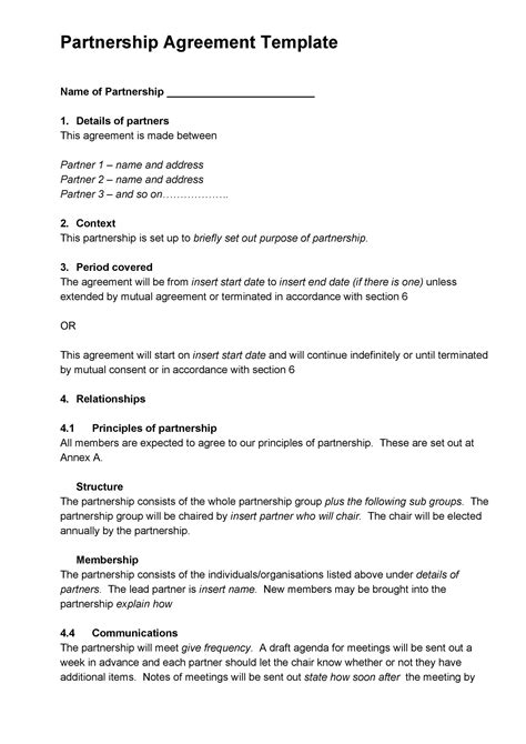General Partnership Agreement Template