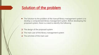 General Problem Of Manual Library System