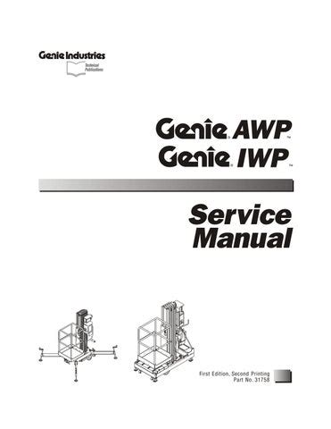 Genie Awp Iwp Work Platform Service Repair Manual