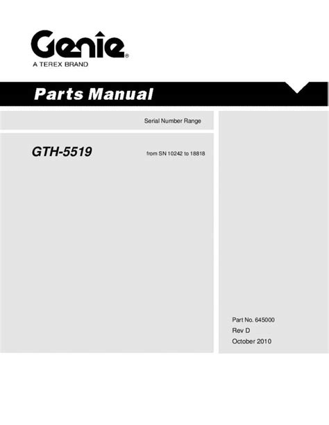 Genie Gth 5519 Service Repair Workshop Manual Instant Download