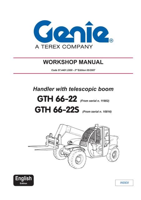 Genie Gth 66 22 Gth 66 22s Telehandler Service Repair Workshop Manual Instant Download