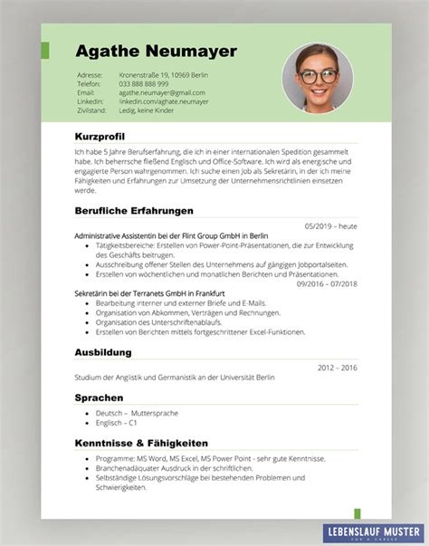 German Cv Template Word