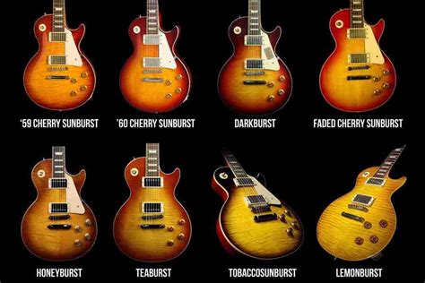 Gibson Les Paul Colors Chart