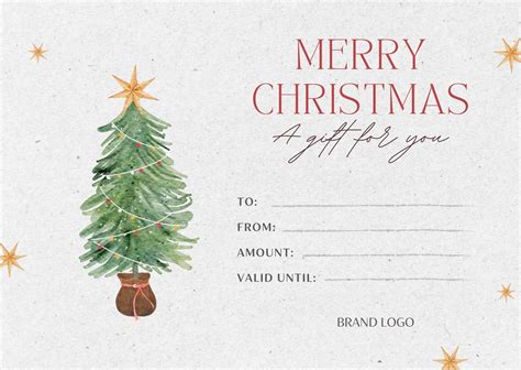 Gift Card Template Free Christmas