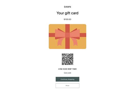 Gift Card Template Shopify